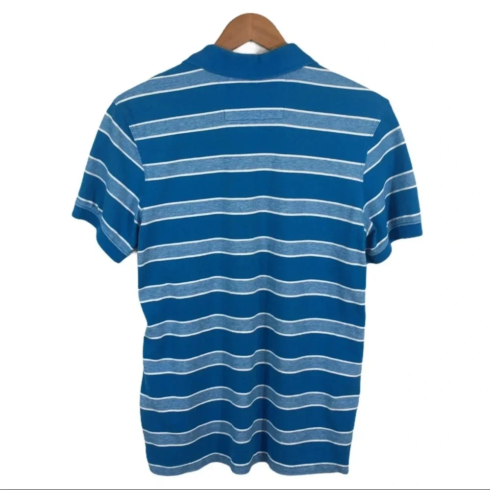 PO378 Mens Banana Republic Designer Striped Short Sleeve Polo M